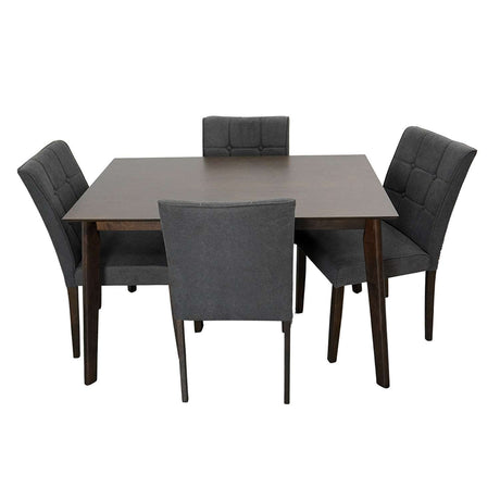 Comedor Enna Gris 120x74cm Rectangular de Cuatro Puestos y con Cuatro Sillas - Comedores | Bylmo