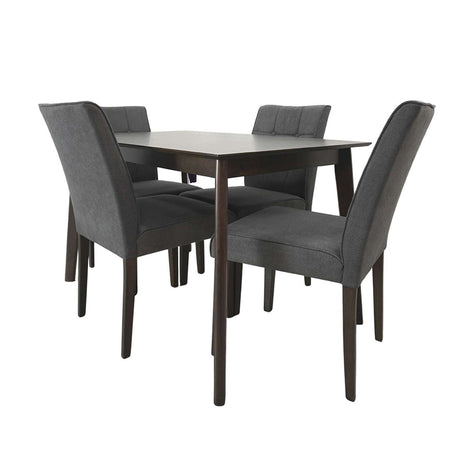 Comedor Enna Gris 120x74cm Rectangular de Cuatro Puestos y con Cuatro Sillas - Comedores | Bylmo