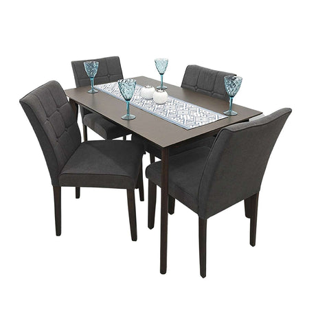 Comedor Enna Gris 120x74cm Rectangular de Cuatro Puestos y con Cuatro Sillas - Comedores | Bylmo