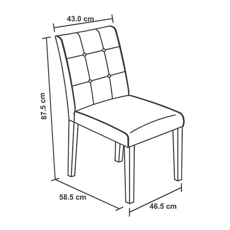 Comedor Enna Gris 120x74cm Rectangular de Cuatro Puestos y con Cuatro Sillas - Comedores | Bylmo