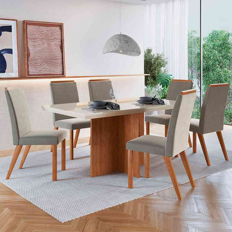 Comedor Fontana Canela 160 cm de Seis Puestos (Incluye Sillas) - Comedores | Bylmo