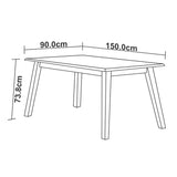Comedor Glienza Cafe 150x74cm Rectangular de Seis Puestos y con Seis Sillas - Comedores | Bylmo