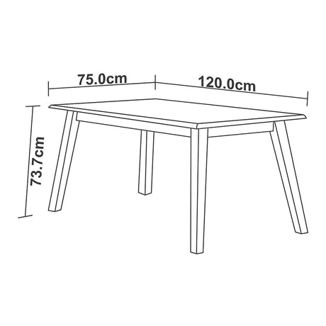 Comedor Glienza Wengue 120x74cm Rectangular de Cuatro Puestos y con Cuatro Sillas - Comedores | Bylmo