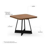 Comedor Imperial Grafito y Negro 93x93cm Cuadrado de Cuatro Puestos y con Cuatro Sillas - Comedores | Bylmo