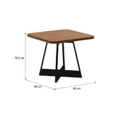 Comedor Imperial Grafito y Negro 93x93cm Cuadrado de Cuatro Puestos y con Cuatro Sillas - Comedores | Bylmo