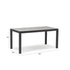 Comedor Zama Gris 160 cm de Exterior