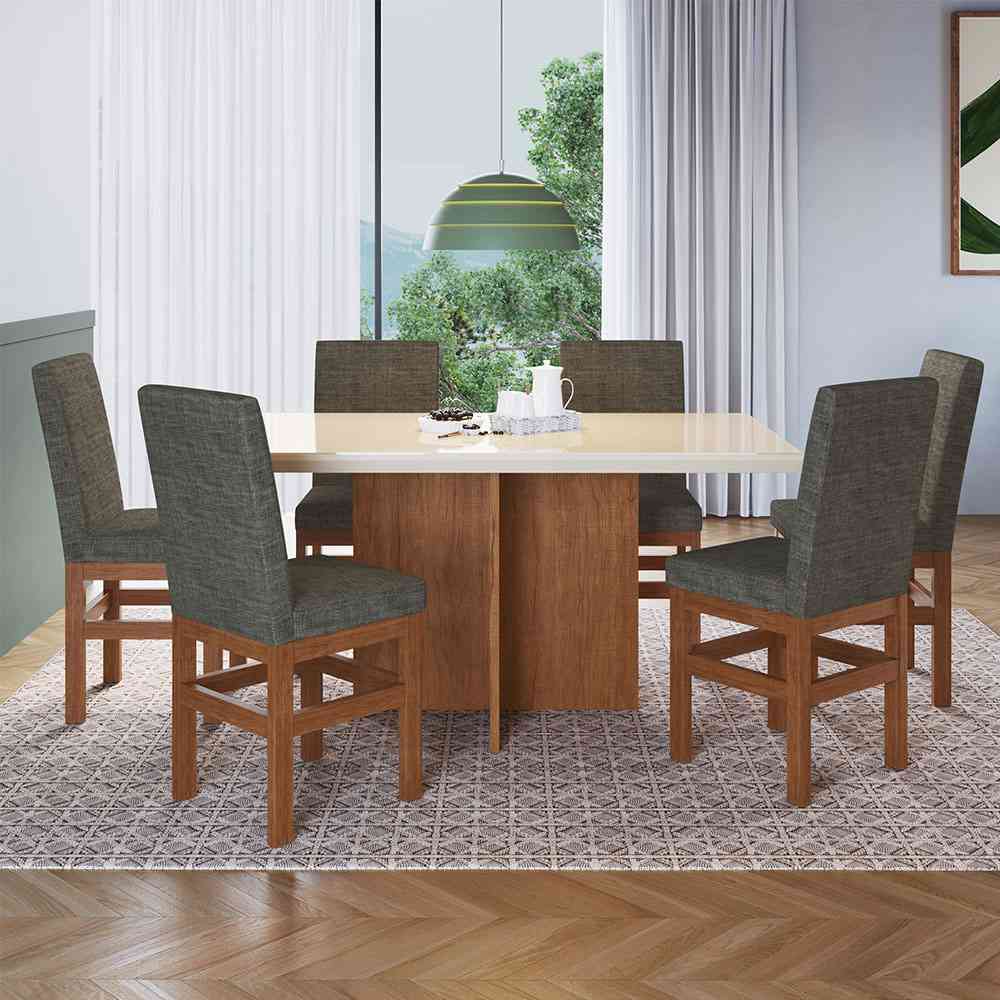 Comedor Madison Canela 160 cm de Seis Puestos (Incluye Sillas) - Comedores | Bylmo