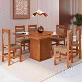 Comedor Montana Canela 130 cm de Seis Puestos (Incluye Sillas) - Comedores | Bylmo