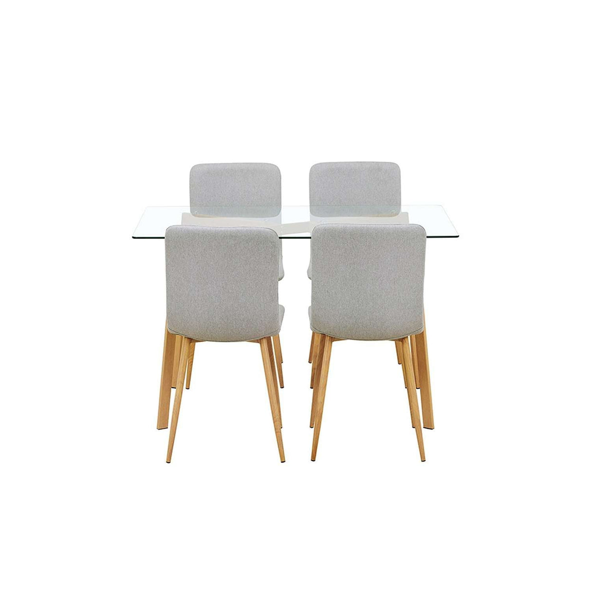 Comedor Natura Gris 120x70cm Rectangular de Cuatro Puestos y con Cuatro Sillas - Comedores | Bylmo