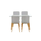 Comedor Natura Gris 120x70cm Rectangular de Cuatro Puestos y con Cuatro Sillas - Comedores | Bylmo