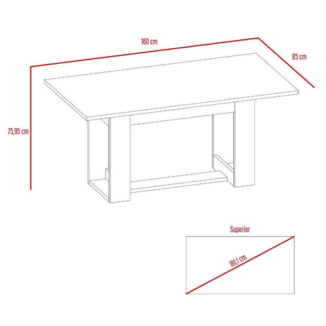 Comedor Nepal Miel 160 cm de Cuatro Puestos - Comedores | Bylmo
