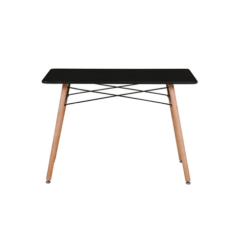 Comedor Norway Negro 120x70cm Rectangular de Cuatro Puestos y con Cuatro Sillas - Comedores | Bylmo