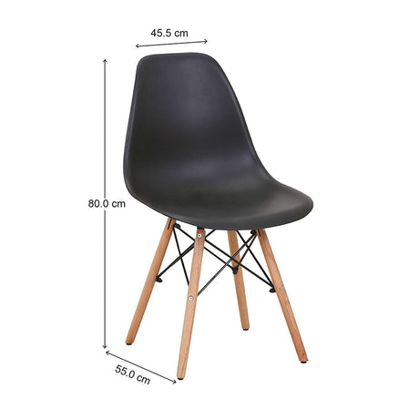 Comedor Norway Negro 120x70cm Rectangular de Cuatro Puestos y con Cuatro Sillas - Comedores | Bylmo