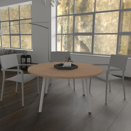 Comedor Like Vienes y Blanco 80x75cm Circular de Cuatro Puestos y sin Sillas - Comedores | Bylmo