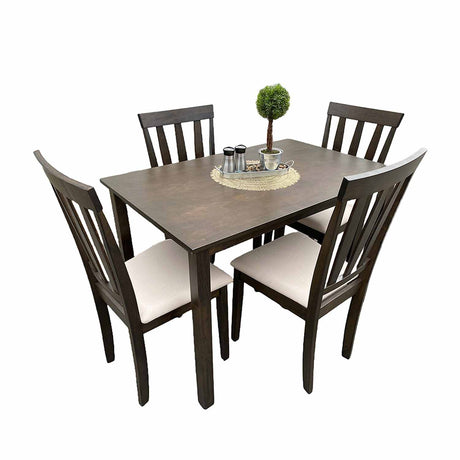 Comedor Salento Beige 110x74cm Rectangular de Cuatro Puestos y con Cuatro Sillas - Comedores | Bylmo