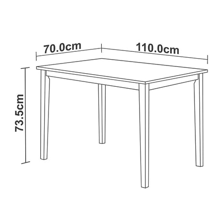 Comedor Salento Beige 110x74cm Rectangular de Cuatro Puestos y con Cuatro Sillas - Comedores | Bylmo
