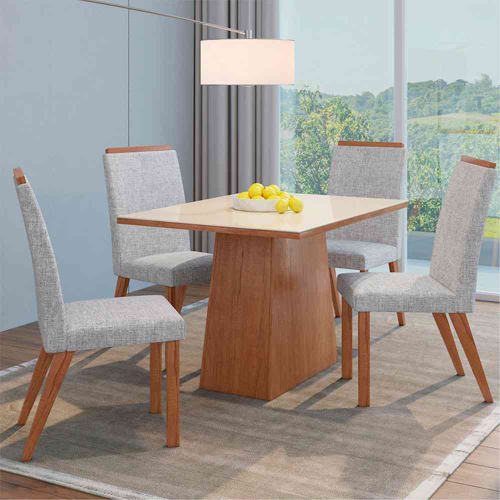 Comedor San Jose Canela 120 cm de Cuatro Puestos (Incluye Sillas) - Comedores | Bylmo