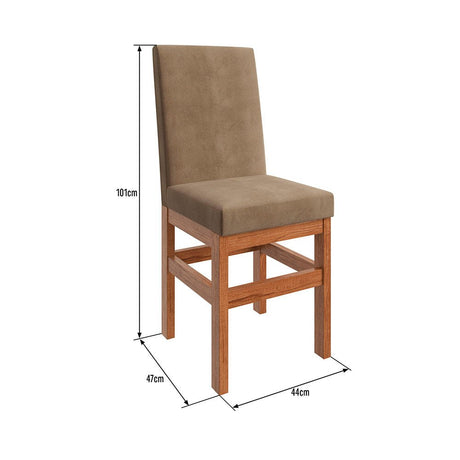 Comedor Tampa Canela 120 cm de Cuatro Puestos (Incluye Sillas) - Comedores | Bylmo