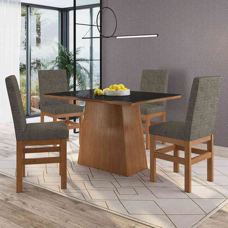 Comedor Toledo Canela 120 cm de Cuatro Puestos (Incluye Sillas) - Comedores | Bylmo