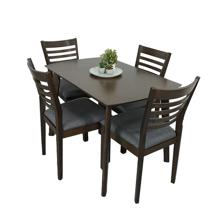 Comedor Tramontino Gris 110x74cm Rectangular de Cuatro Puestos y con Cuatro Sillas - Comedores | Bylmo