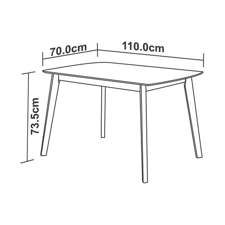 Comedor Tramontino Gris 110x74cm Rectangular de Cuatro Puestos y con Cuatro Sillas - Comedores | Bylmo