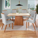 Comedor Virginia Canela 160 cm de Seis Puestos (Incluye Sillas) - Comedores | Bylmo