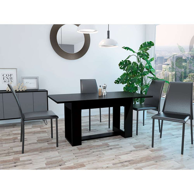 Mesa de Comedor Volterra Wengue 160 cm de Seis Puestos (Sin Sillas)