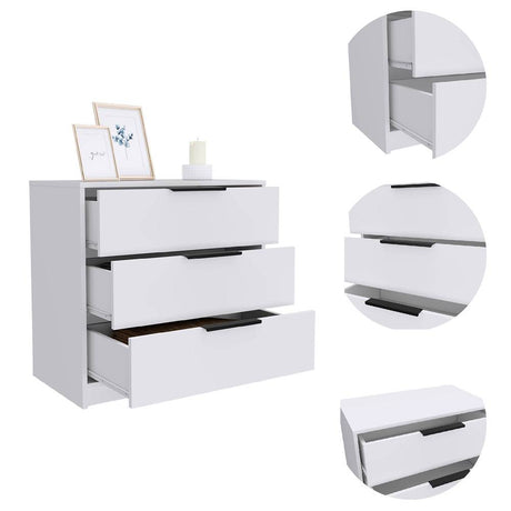 Cómoda Kaia Blanco 70x68.7cm De Tres Hileras con Tres Cajones - Cajoneras | Bylmo