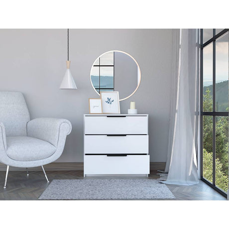 Cómoda Kaia Blanco 70x68.7cm De Tres Hileras con Tres Cajones - Cajoneras | Bylmo
