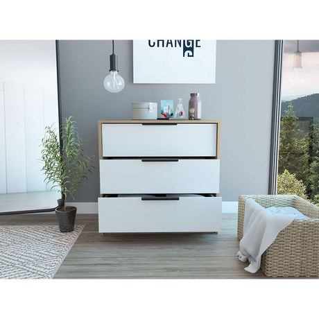 Cómoda Kaia Plus Miel 70x68.7cm De Tres Hileras con Tres Cajones - Cajoneras | Bylmo