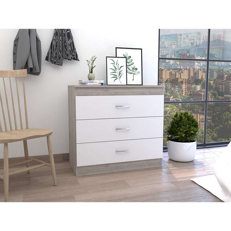 Cómoda Melia Ceniza 80x75.7cm De Tres Hileras con Tres Cajones - Cajoneras | Bylmo