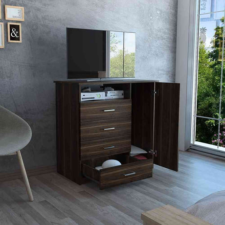 Cómoda Habano 91x88.6cm De Cuatro Hileras con Cuatro Cajones - Cajoneras | Bylmo