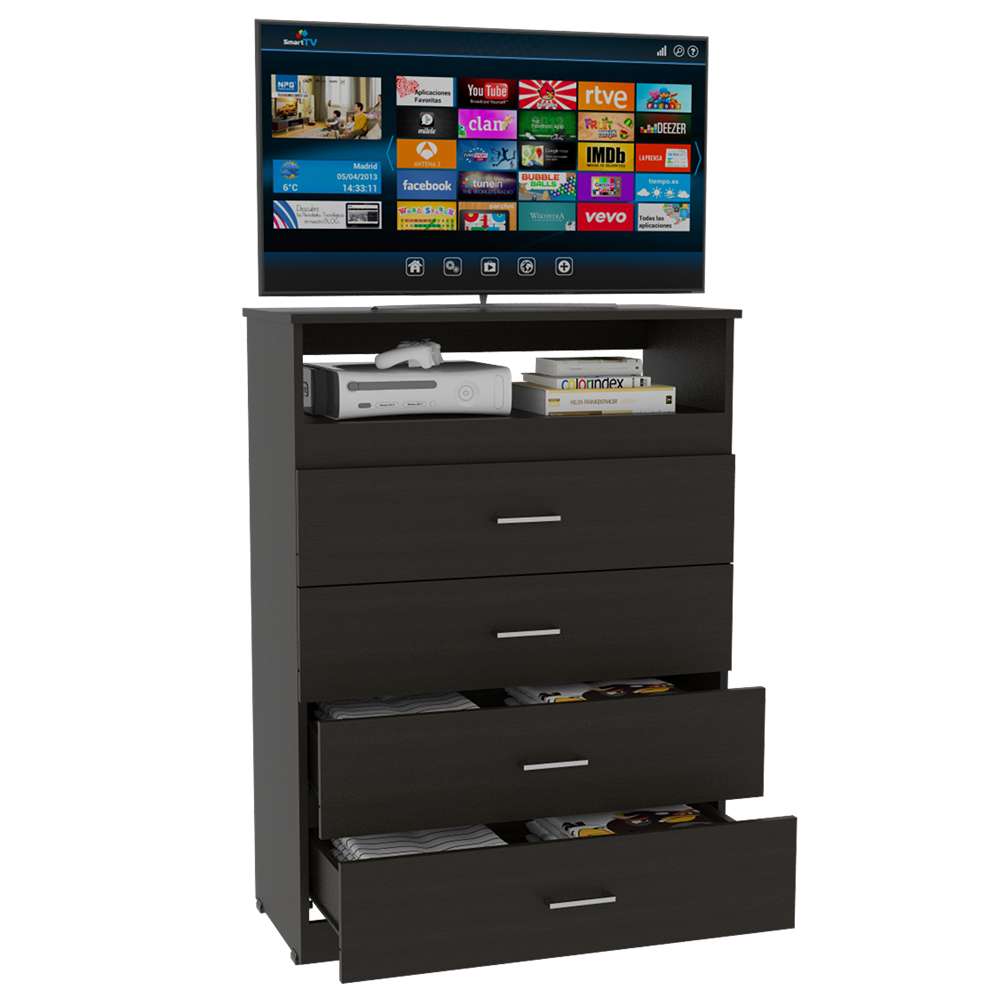 Cómoda Z Wengue 80x109.8cm De Cuatro Hileras con Cuatro Cajones - Cajoneras | Bylmo