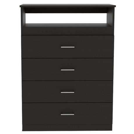 Cómoda Z Wengue 80x109.8cm De Cuatro Hileras con Cuatro Cajones - Cajoneras | Bylmo