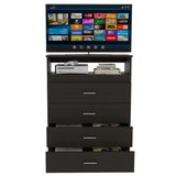 Cómoda Z Wengue 80x109.8cm De Cuatro Hileras con Cuatro Cajones - Cajoneras | Bylmo