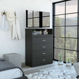 Cómoda Z Wengue 80x109.8cm De Cuatro Hileras con Cuatro Cajones - Cajoneras | Bylmo