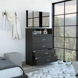 Cómoda Z Wengue 80x109.8cm De Cuatro Hileras con Cuatro Cajones - Cajoneras | Bylmo