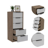 Cómoda Kaia Blanco 45x107.8cm De Cinco Hileras con Cinco Cajones