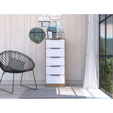 Cómoda Kaia Blanco 45x107.8cm De Cinco Hileras con Cinco Cajones