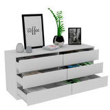 Cómoda Asteria Blanco 153x153cm De Tres Hileras con Tres Cajones - Cajoneras y Comodas | Bylmo