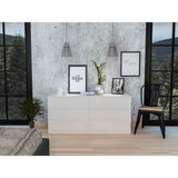 Cómoda Asteria Blanco 153x153cm De Tres Hileras con Tres Cajones - Cajoneras y Comodas | Bylmo