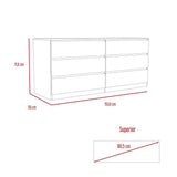 Cómoda Asteria Blanco 153x153cm De Tres Hileras con Tres Cajones - Cajoneras y Comodas | Bylmo
