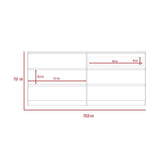 Cómoda Asteria Blanco 153x153cm De Tres Hileras con Tres Cajones - Cajoneras y Comodas | Bylmo