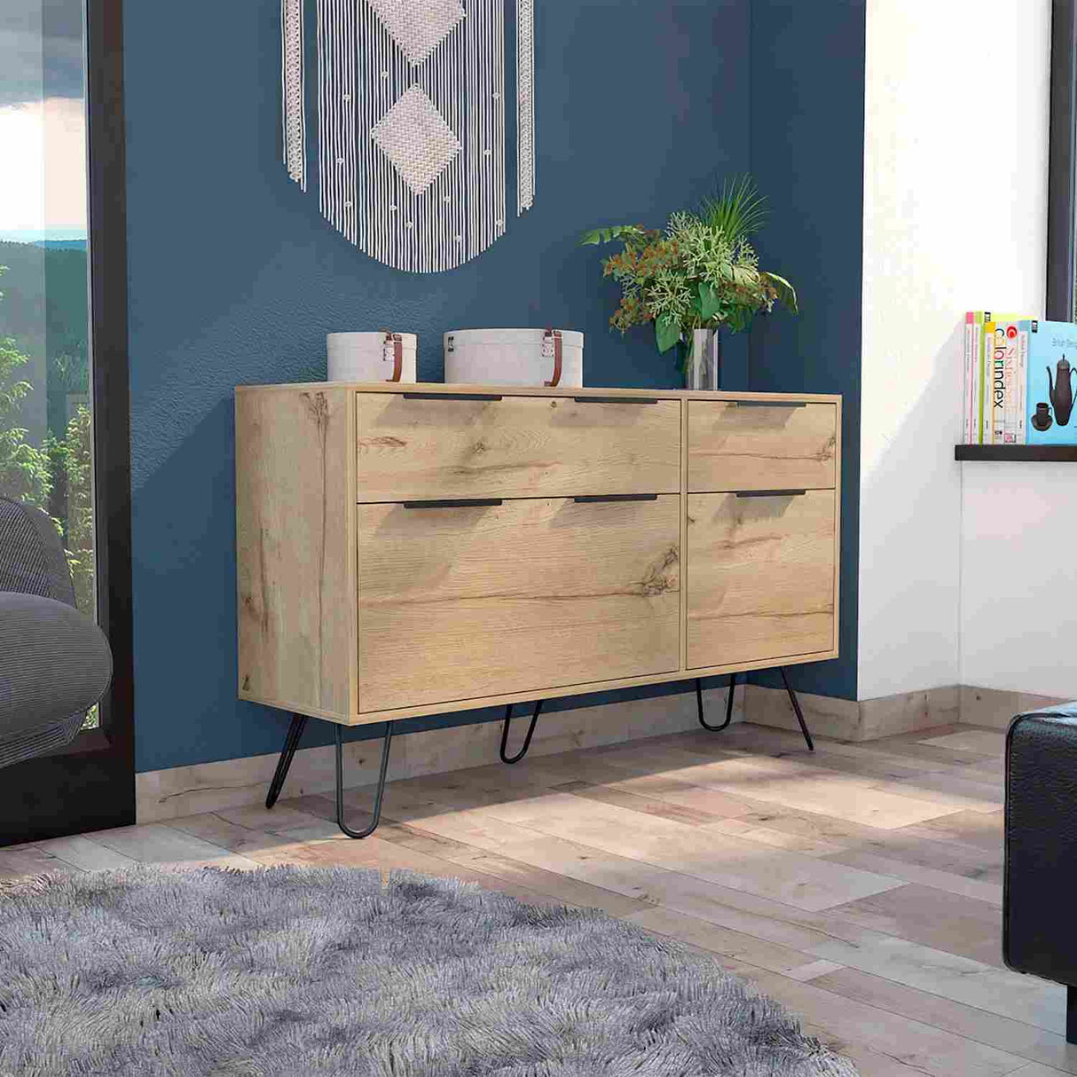 Cómoda Augusta Duna 120x74cm De Cuatro Hileras con Cuatro Cajones - Cajoneras y Comodas | Bylmo