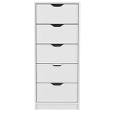 Cómoda Basilea Blanco 45x108cm De Cinco Hileras con Cinco Cajones - Cajoneras y Comodas | Bylmo