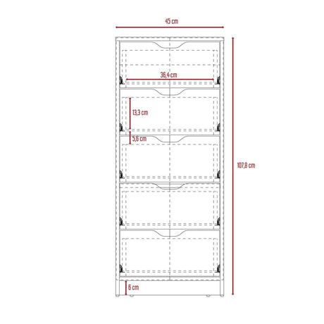 Cómoda Basilea Duna 45x108cm De Cinco Hileras con Cinco Cajones - Cajoneras y Comodas | Bylmo