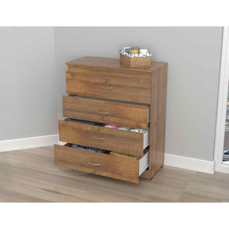 Cómoda Amaretto 80x96cm De Cuatro Hileras con Cuatro Cajones - Cajoneras y Comodas | Bylmo