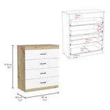 Cómoda Eter Blanco 80x92cm De Cuatro Hileras con Cuatro Cajones - Cajoneras y Comodas | Bylmo