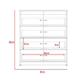 Cómoda Eter Blanco 80x92cm De Cuatro Hileras con Cuatro Cajones - Cajoneras y Comodas | Bylmo