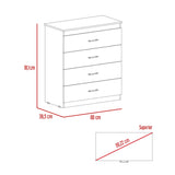 Cómoda Eter Blanco 80x92cm De Cuatro Hileras con Cuatro Cajones - Cajoneras y Comodas | Bylmo